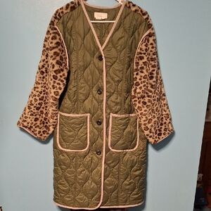 Anthropologie Olive Quilted Jacket